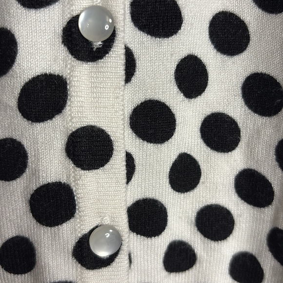 CABLE & GAUGE Black and White Polka Dot Sweater NWOT - Picture 2 of 9